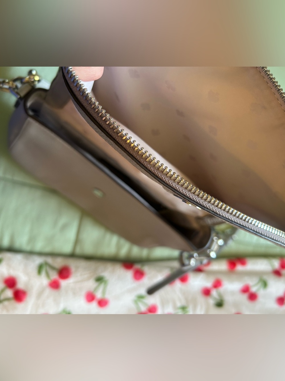 kate spade Pebbled Leather Jackson flap Crossbody in Light Gray - Picture 10 of 10